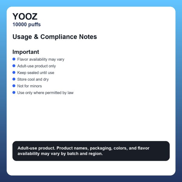 YOOZ 10000 Puffs Disposable Vape - Multi Flavor Collection - detail image 4 YOOZ 10000 Puffs Disposable Vape - Multi Flavor Collection detail image 4